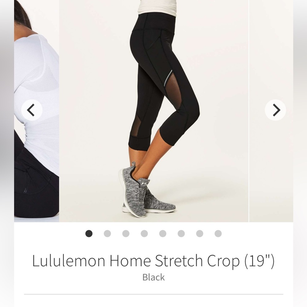 Lululemon black size 6 crop leggings 19”